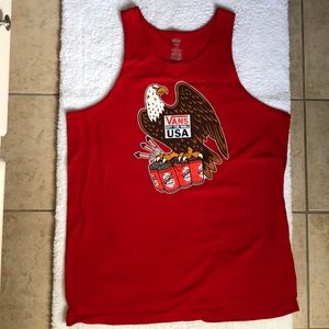 XL red vans America/July 4 tank. Only worn once